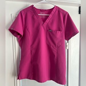 SET!!! Figs Electric Orchid Catarina top, High waisted Zamora Bottom both size M